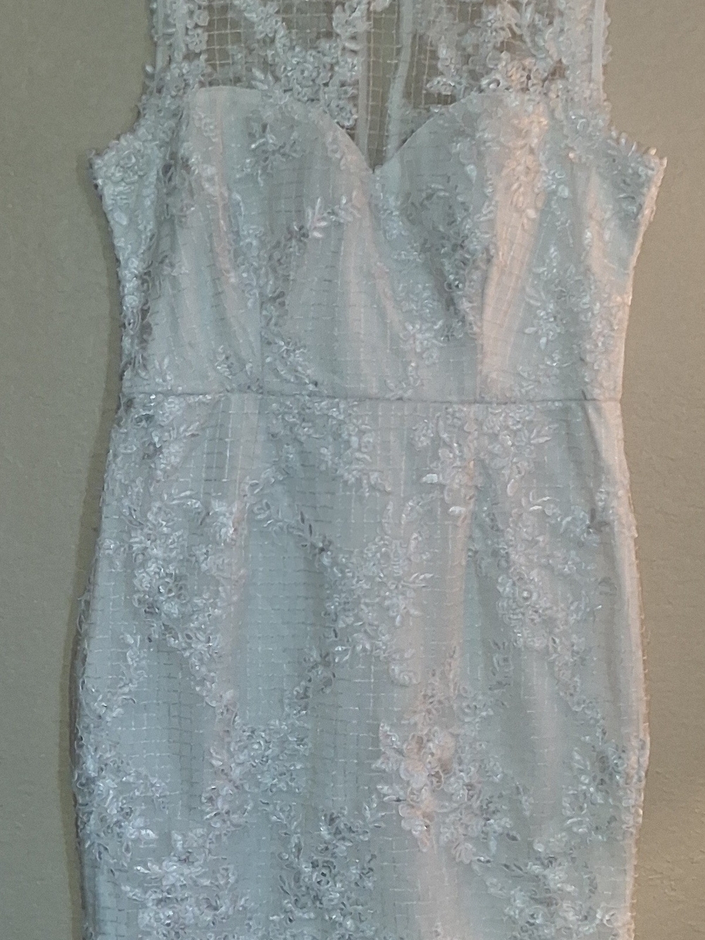 Soieblu White Sheath Lace Wedding Dress
